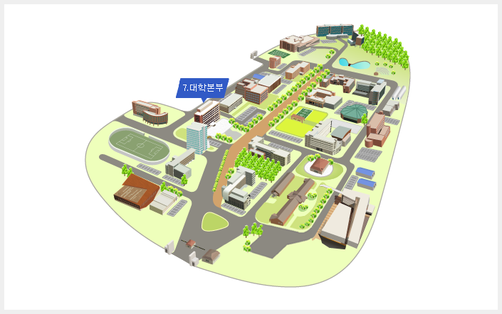 서울시립대학교 본부 위치가 표기된 지도 이미지